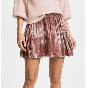 Madewell Pink Velvet Skirt NWOT